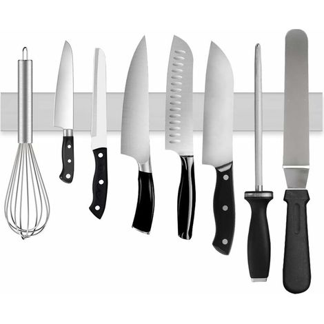 Magnetic Knife Holder for Wall, 16 Inch Knife Magnetic Strip, Stainless Steel Magnetic Knife Strip Bar Rack Block for Kitchen Utensil Holder, Art Supply Organizer & Tool Holder (1/5)