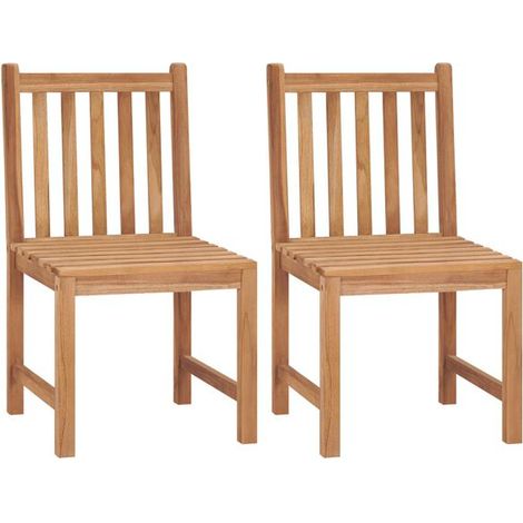 Deux chaises de jardin, en teck massif. (1/5)