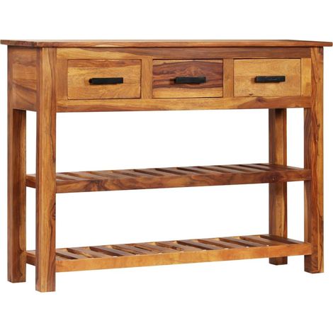Credenza mobiletto consolle mobile contenitore con 3 cassetti 110 cm legno massello di sheesham 4402293
