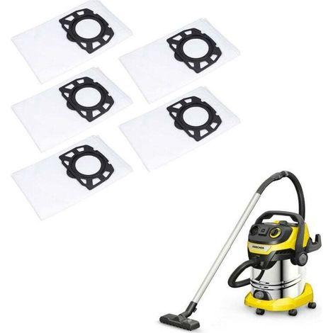Pack of 5 Filter Bags Vacuum Cleaner Bags for Karcher WD4 WD5 WD6 MV4 MV5 MV6, Replacement Parts Accessory Kit 2.863-006.0 (1/5)