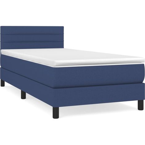 Maison Exclusive - Giroletto a Molle con Materasso Blu 100x200 cm in Tessuto