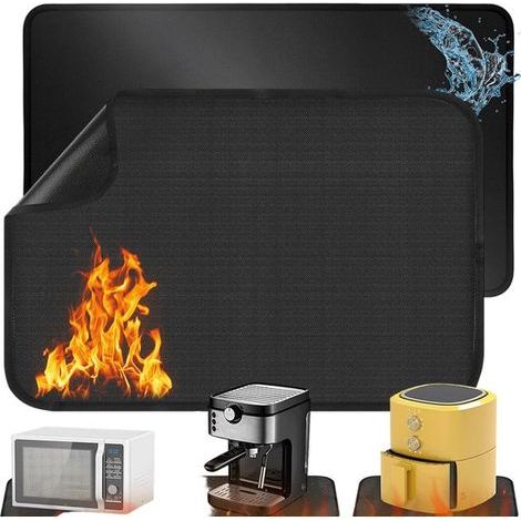 tapis de protection résistants à la chaleur – 60 x 40 cm – Dessous de plat antidérapants pour friteuse à air chaud, four, machine à café et micro-ondes – Tapis de cuisine robustes pour appareils de cu (1/5)