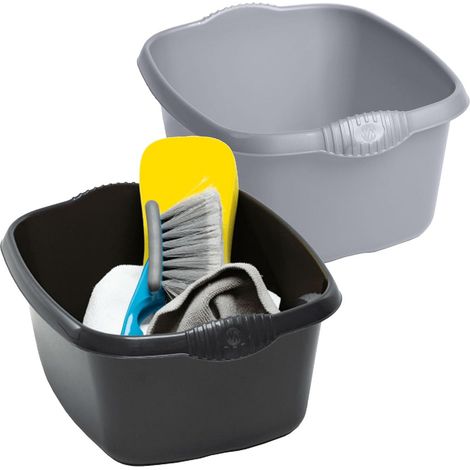 1 x Black Rectangular Washing Up Bowl Ideal For Washing Dishes
