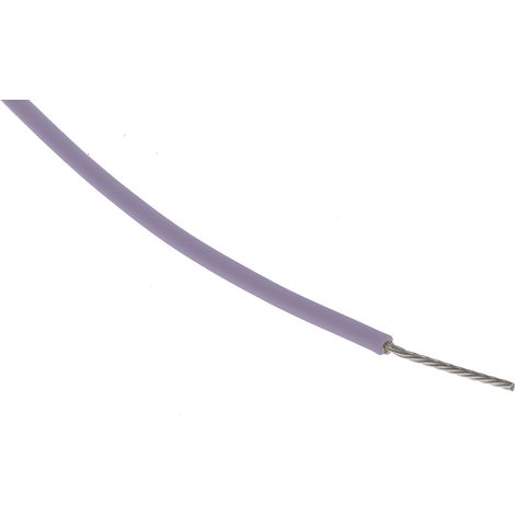 Fil de câblage à gaine PTFE RS PRO, 0,12 mm², 26 AWG, 200°C max, PTFE Violet, 100m ( Prix pour Bobine de 100 Mètres )