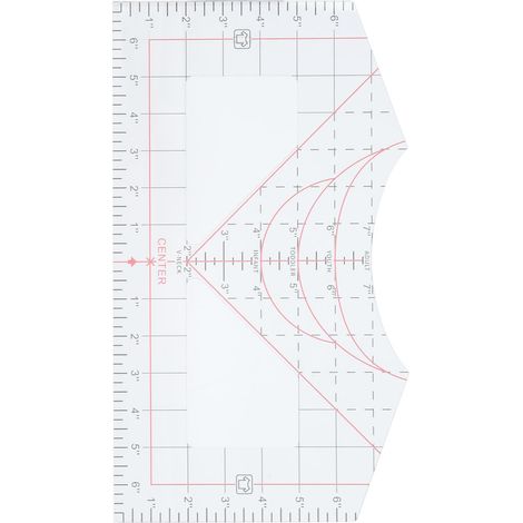 Outil d'alignement de Guide de Règle de T-shirt, Règle Ronde en Acrylique Transparent à Col en V pour les Conceptions de Centrage, Idéale pour Toutes les Tailles de Chemises et Applications d' (1/5)