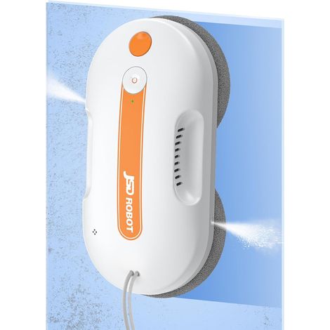 Robot Laveur de Vitre,5300Pa Robot Lave Vitre avec Essuyage sous Pression Jet d'eau Double Disque de Nettoyage à Haute Couverture Détection des Contours Plan de Parcours Intelligent (1/5)