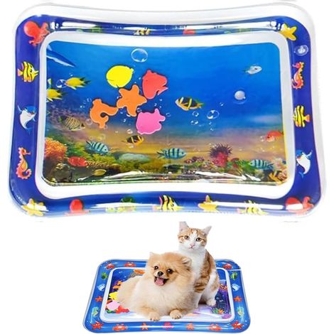Esterilla de agua para gatos, alfombra de juego sensorial de agua para gatos, alfombra de agua sensorial, alfombra de juego de agua de verano, juguete interactivo para gatos, alfombrilla de (1/5)