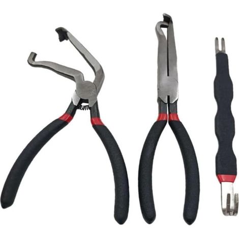 CCYKXA 3-teiliges Werkzeugset zum Entfernen elektrischer Trennzangen, Klemmen, für die Autoreparatur, Steckertrenner, Kohlenstoffstahl