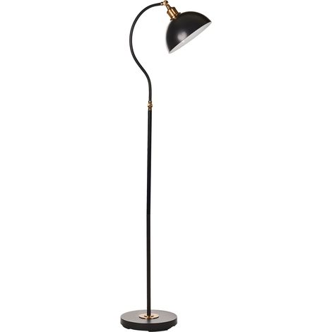 Stehlampe LENNON verstellbar Metall Schwarz