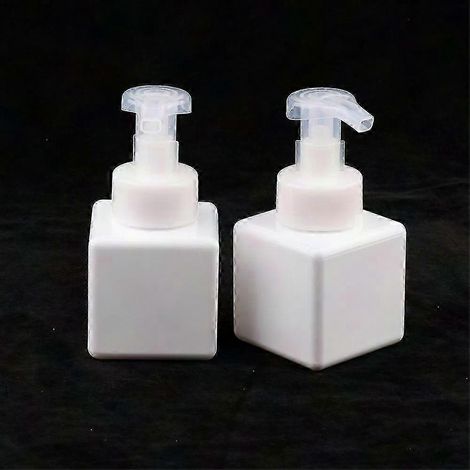 Flacon pompe mousse 250ml x2, flacons carrés transparents pour lotion et savon liquide, distributeur à mousse réutilisable (1/5)