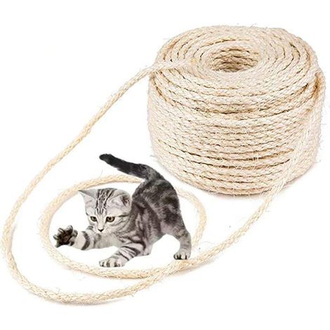 Corde en sisal - Convient aux jouets pour griffoirs de chat - 3000 x 0,8 cm (1/5)