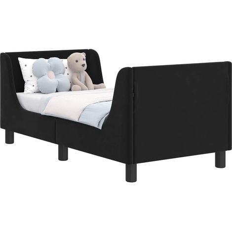 Maison Exclusive - Kinderbettgestell mit Kopfteil Schwarz 70 x 14