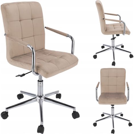 Sedia in velluto beige QUATRO (1/5)
