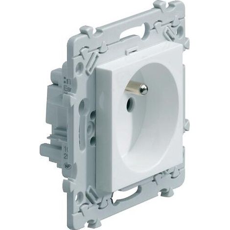 Hager – Prise de courant 2P+T 16A blanc – Mode de pose encastré – Indice de protection IP20 – Pour installation électrique intérieure