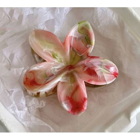 Pinza para el cabello Ecarla con flor de perlas melange SP345 (1/2)