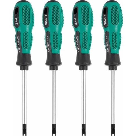 4pcs / Set Tournevis Embouts de Tournevis U Fourche magnetique vis rainuree conducteur CR-V Multi Function Tool Kit Main