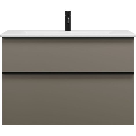 burgbad Eqio Slim lavabo en céramique avec meuble sous-lavabo, (1/2)