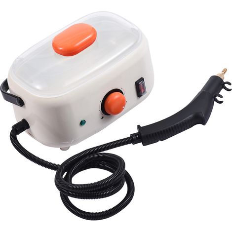 Pulitore a vapore portatile 2500W 2L Alta temperatura 105°C/221°F Pressurizzato 3 Bar con Kit Spazzola per Cucina Bagno Condizionatore Frigorifero ABS Rosso/Beige (28x18x17cm) (1/4)