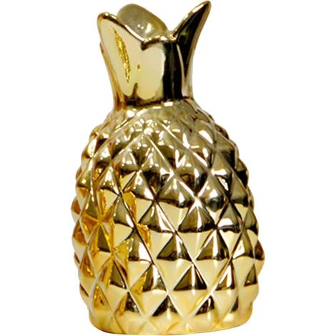 Vase en Céramique Or Décoratif Motif Ananas, Vase à Fleurs Élégant et Fonctionnel pour Composition de Fleur, comme Centre de Table ou Décoration Maison (1/5)