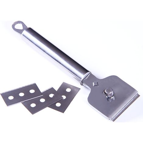 Professioneller Glaskeramik-Kochfeldschaber mit 4 Ersatzklingen aus Metall, Induktionskochfeldschaber, Glasschaber, zur Reinigung von Küche, Backofen, Induktionskochfeld und Kleber