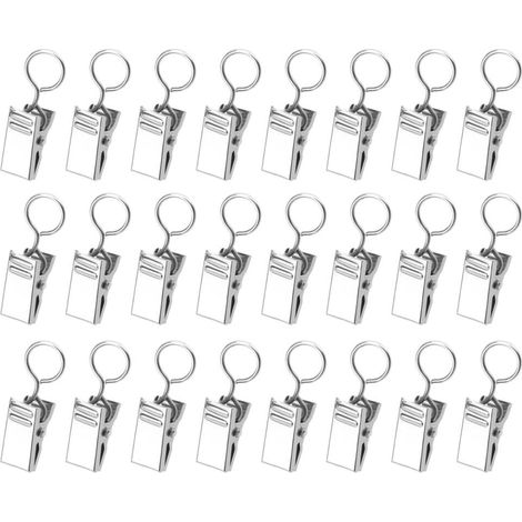 85 Stück Metall-Gardinenclips, dekorative Gardinenclips, Haken zum Aufhängen, geschlossener Haken, Silber (1/5)