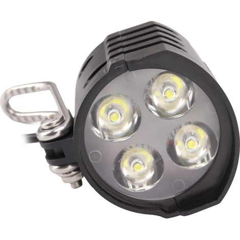 Hochleistungs-LED-Scheinwerfer mit 12 W Leistung für Elektrofahrräder mit integrierter Hupe, kompatibel mit 36 V, 48 V, 52 V und 60 V. (1/4)