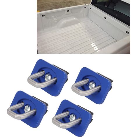 Lot de 4 anneaux/boucles d'ancrage pour câble de verrouillage de coffre, compatibles avec Chevrolet 2007-2021 (bleu). (1/5)