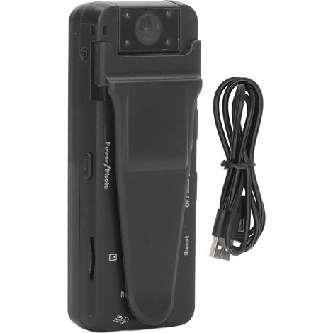 Caméra de poche HD 1080P, rotation 180°, vision nocturne infrarouge, enregistreur vidéo avec clip dorsal.