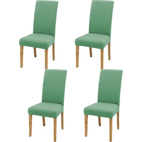 Lot de 4 housses de chaise extensibles, amovibles, lavables - Pour hôtels, banquets, restaurants, familles, vert avocat (1/5)