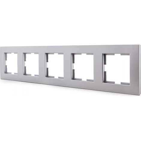 Rahmen Panasonic Neinvella 5 Elemente Horizontal-Vertikale , TechNeinpolymer, Silber (Kompatibel Mit Karre Mechanismen)