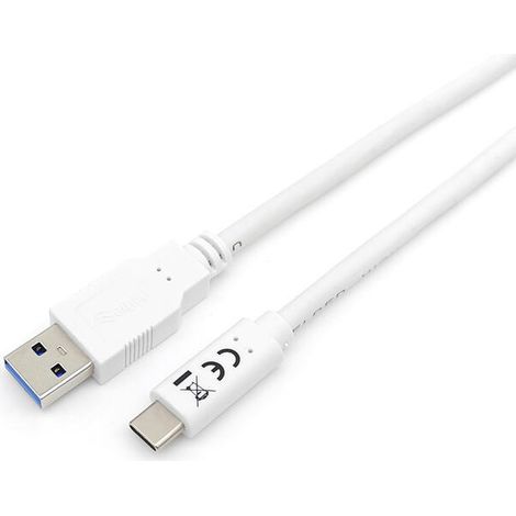 CABLE USB-A MACHO USB-C MACHO USB 3.2 2M TRANSFERENCIA 5G 3A COLOR BLANCO (1/4)