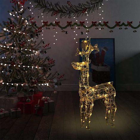vidaXL LED-Rentier Weihnachtsdeko 90 LEDs 60x16x100 cm Acryl (1/5)