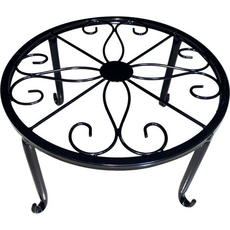 Supporto per piante in vaso, [Set di 1] Portavaso da interno in ferro, resistente alla ruggine, supporto da giardino in metallo resistente da 23 cm - Nero (1/5)