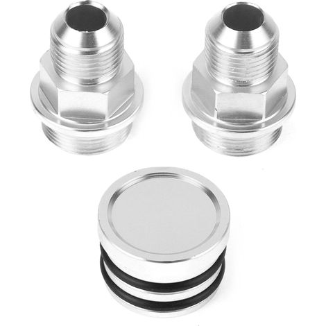 Adaptateur M28 vers 10AN pour raccord de reniflard de bloc arrière, compatible avec Honda B16 B18C (argenté) (1/5)