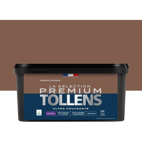 Tollens - Peinture intérieure couleurs - La Sélection Premium Velours - Ultra Couvrante - Marron Châtaigne 2,5 L - 30m² (1/5)