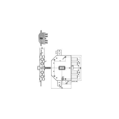 SERRATURA TRIPLICE APPLICARE CON SCROCCO DOPPIA MAPPA BLINDATE 2155MRX  mm.60 DX (2155MRX)    CR