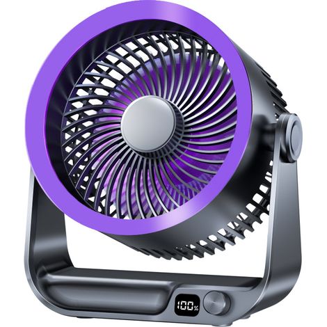 Ventilateur USB Silencieux Avec Refroidissement Puissant, 10 Vitesses RéGlables à 180° Avec éCran Led Et Fonction De Montage Mural, IdéAl Pour Chambre, Maison Et Bureau (1/5)