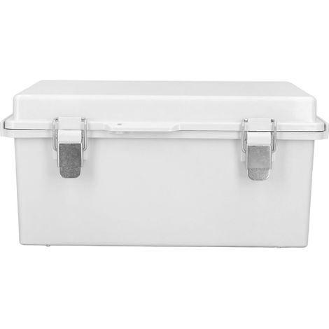 Boîtier étanche extérieur IP67 ABS pour raccordement électrique, armoire plastique 190x290x140mm, trous fixation 244x144mm, gris, avec 4 supports et vis (1/5)