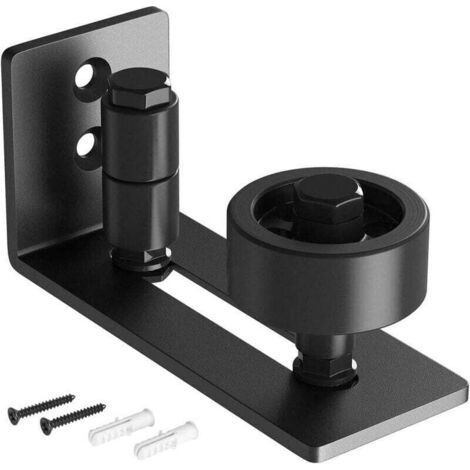 Guida a pavimento per porta scorrevole a scomparsa, per rullo inferiore regolabile, design a filo, guida a pavimento per porta scorrevole a scomparsa con fondo piatto (nera) (1/4)