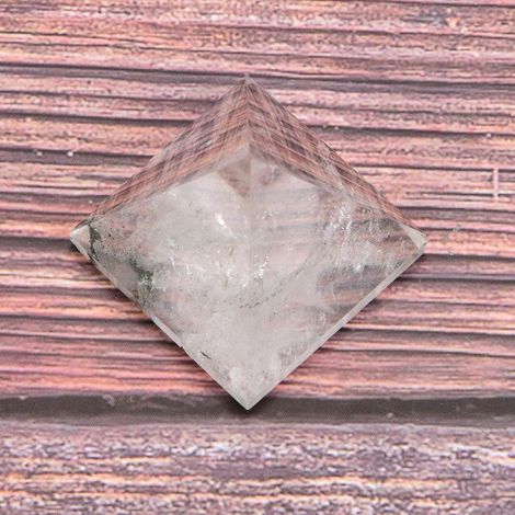 Pyramide sculptée en cristal blanc pur naturel, pendentif original en pierre de guérison et spirituelle (1/5)