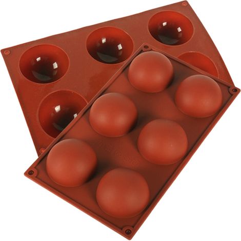 Moule à gâteau en silicone 6 cavités demi-cercle pour muffins, chocolat, pâtisserie DIY, moule à cake pour fête