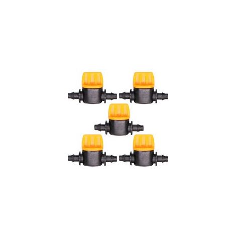 Lot de 10 mini-vannes d'arrêt à embout cannelé 1/4" pour tuyau d'arrosage 4/7 mm (serre, jardin, etc.)-Crezuo