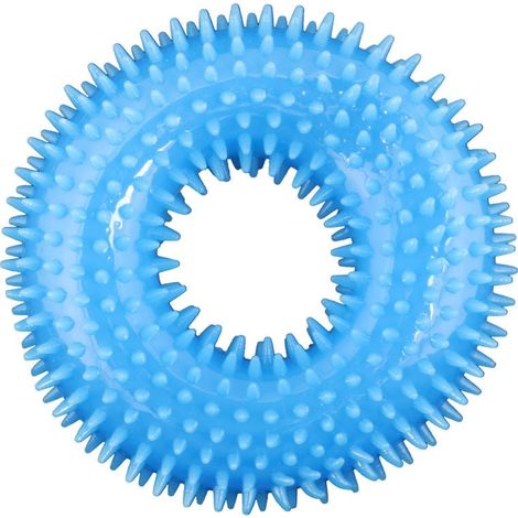 Giocattolo da masticare per animali domestici con fischietto, blu, resistente e sicuro, 13 cm (1/4)