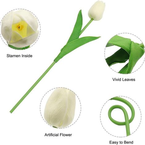 Tulipes artificielles, lot de 10 fleurs pour mariage-AquaForge (1/5)