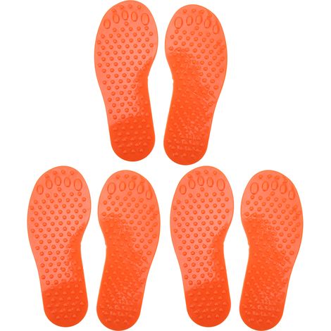 3 Paires d'Empreintes de Pas en PVC Coloré - Jouet d'Entraînement Orange pour Intérieur et Extérieur (1/5)