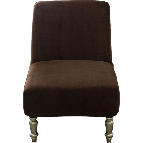 Housse de chaise sans accoudoirs Nvzi, extensible, amovible et antidérapante, pour fauteuil d'appoint sans accoudoirs, protection de meubles pour salon et salle à manger (marron) (1/5)