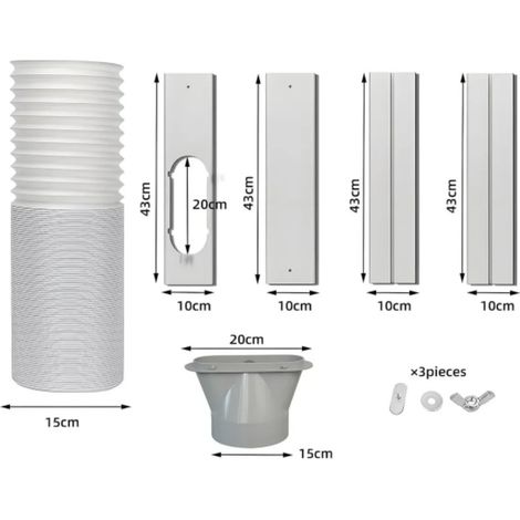 Kit Fenêtre pour Climatiseur Mobile avec Panneau Télescopique Étanche - Accessoire d'Évacuation d'Air Chaud Universel et Isolant-x