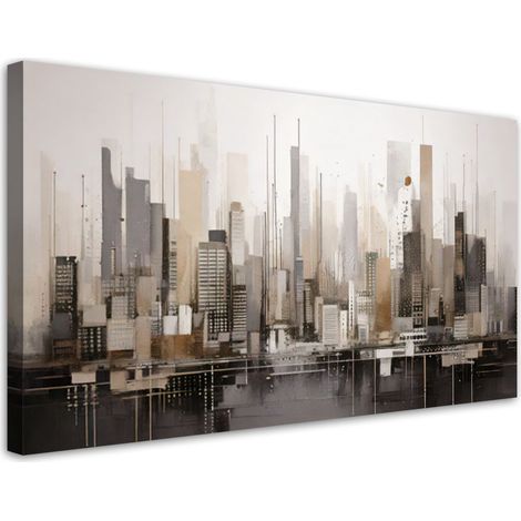 Wandbild Stadt Panorama Abstraktion 80x40 cm (1/5)