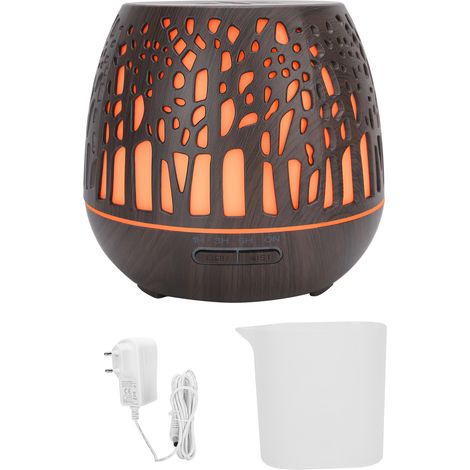 Diffuseur d'Aromathérapie Ultrasonique avec Fonction Humidificateur d'Air et Veilleuse pour Bureau à Domicile (110‑240V) Prise UE (1/5)