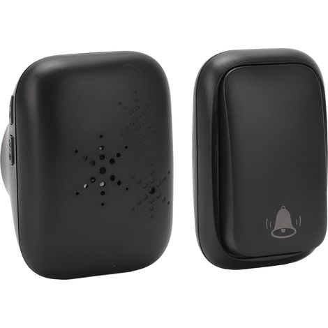 Sonnette de Porte Musicale Sans Fil Autogénératrice, Longue Portée, Noir, Prise UE AC110-230V, Batterie Non Incluse (1/5)